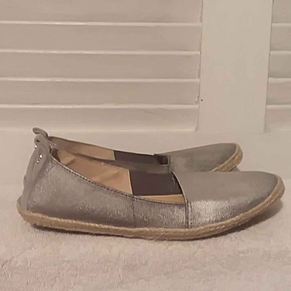 Yosi Samra Silver Canvas Flats
